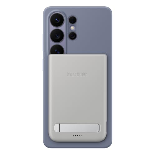 Image of Samsung Galaxy Magnetic Wireless Battery Pack (Gray Color), 5000mAh, Qi2 15W Wireless Charging, 25W Wired Charging, Built-in Kick Stand, Type C to C Cable Included