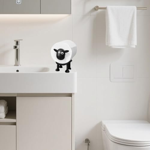 Ruayia 3 Stück Toilettenpapierhalter mit Schaf,Schaf Klopapierhalter,Ersatzrollenhalter für 38 und 42mm Rollen, Lustiger Klopapierhalter für Toilettenpapier,Deko Geschenk