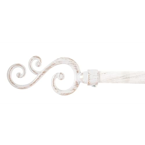 D,casa - Barra de Cortina Extensible de Metal Blanca Minimalista para Dormitorio Vintage de 120-210 cm - Forma S