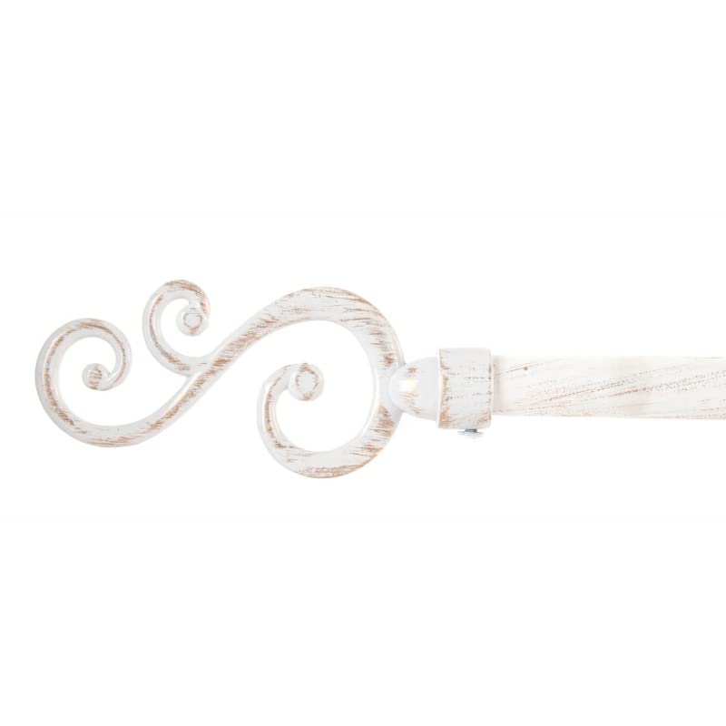 D,casa - Barra de Cortina Extensible de Metal Blanca Minimalista para Dormitorio Vintage de 120-210 cm - Forma S