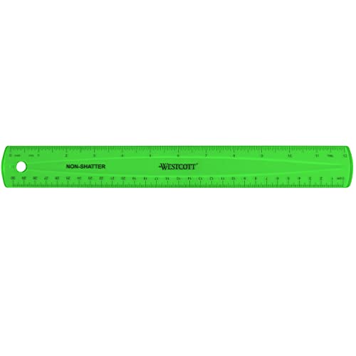 Image of Westcott Shatterproof Ruler, Assorted Translucent Colors, 12 inch (Pack of 3)