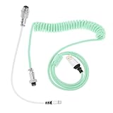 Compatibilidad: el cable en espiral USB a tipo C se ajusta al teclado mecánico para juegos tipo c y la carga del teléfono.