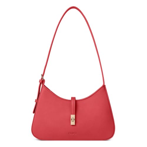 Image of CLUCI Red Shoulder Bag for Women, Small Vegan Leather Purse