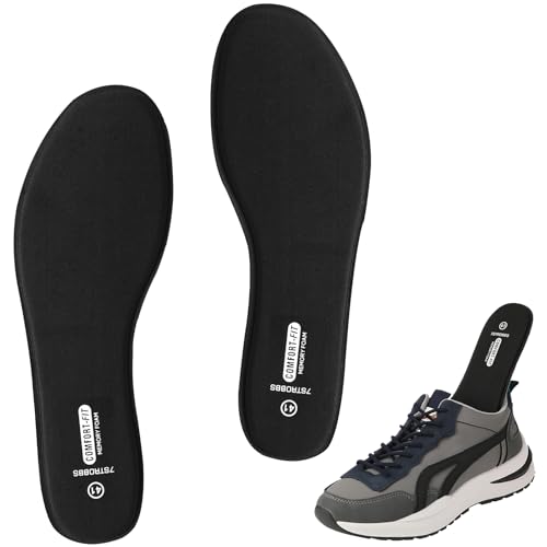 Image of Memory Foam Insoles for Women Comfort Replacement Shoe Inserts for Women Work Boot,Running Shoes,Hiking Shoes,Sneaker,Cushions Shock Absorbing Inner Soles for Foot Pain Relief,Black US10.5