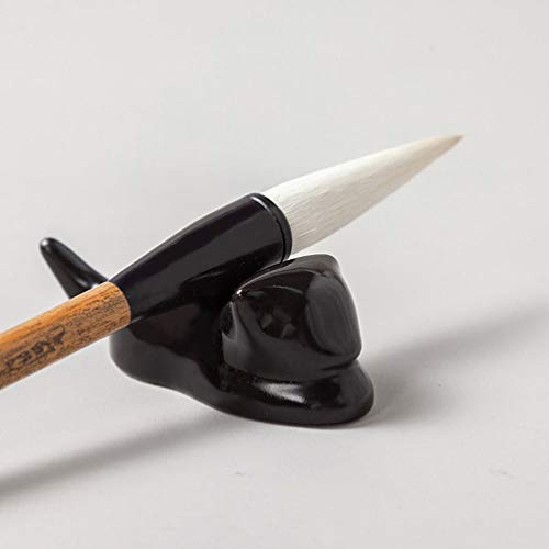 EXCEART 2Pcs Projeto Do Gato Do Estilo Japonês de Cerâmica Pauzinhos Colher Resto Titular Pincel de