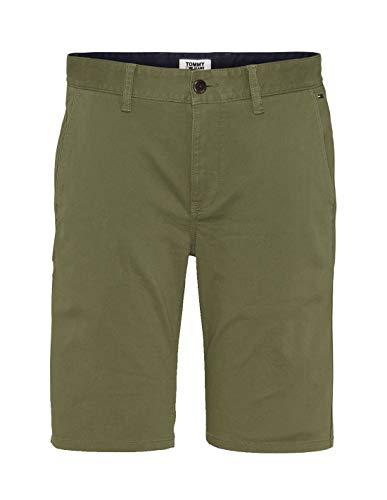 Image of Tommy_Jeans Men's TJM Essential Chino Short Straight Jeans, Green (Uniform Olive L8q), W28/L30 (Size:NI28)