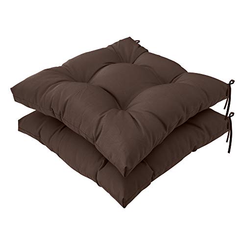 Image of QILLOWAY Indoor /Outdoor Square Seat Patio Cushion -Set of 2,19-Inches(Coffee)