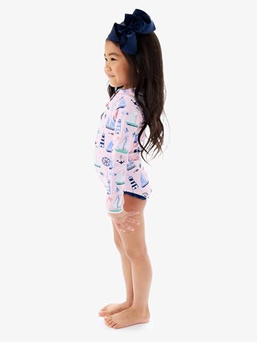 Image of RuffleButts Girls One Piece Rash Guard Baby Swimsuit UPF 50+ Sun Protection