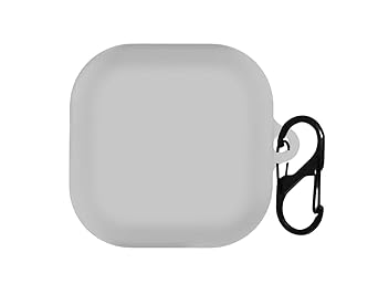 Anvique Silicone Case Cover for Samsung Galaxy Buds 4/Galaxy Buds 4 Pro with Premium Carabiner (Grey S)