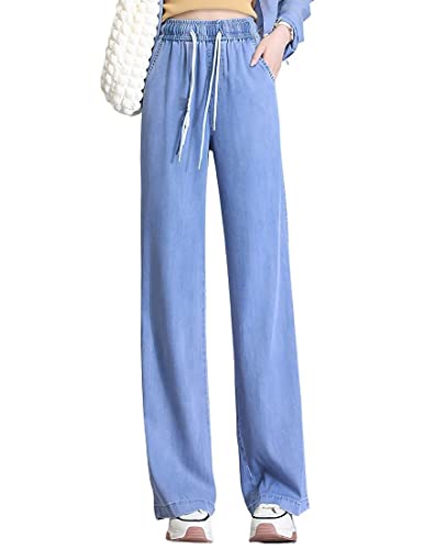 ebossy Women's Casual High Waist Korean Lyocell Harem Pants Cropped Trousers