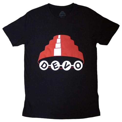 T-shirt Devo Dome Band Logo Rock Off en coton noir pour fan de rock