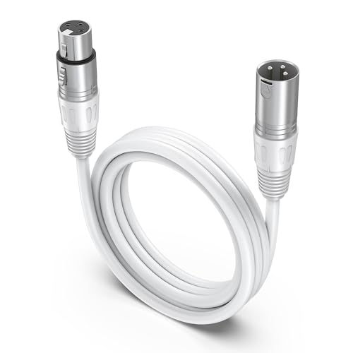 Image of FIFINE XLR Cable 10ft, Male to Female Microphone Cable with Balanced 3-Pin Mic, Studio Quality Audio Cord for Podcasting, Streaming, Recording, Home Studio,Compatible AM8W, K688W-L9W White