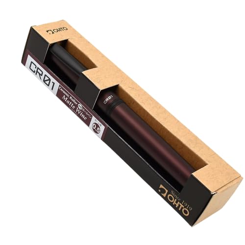 Image of OHTO CR01 Ceramic Rollerball Pen 0.7 mm | Blue Ink Medium Tip Writing Pen | Matte Wine Body | Smooth Japanese Roller Pen for Office, Journaling, Study | Made in Japan