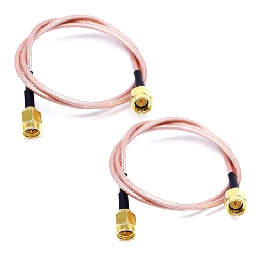 LuojinLuoda 2Pcs SMA Male to SMA Male RG316 Coaxial Jumper Cable - 12 inch Antenna Coaxial Cable for LNA Low Noise RTL SDR Dongle ADS-B Receiver VNA Vector Network Analyzer