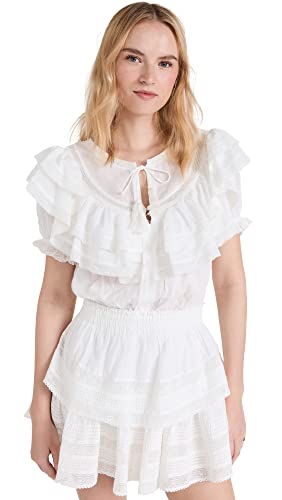 LOVESHACKFANCY Women's Liv Dress, Antique White, S
