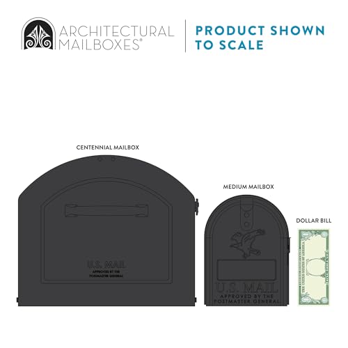 Image of Architectural Mailboxes 950020B-10 Centennial Postmount Mailbox, XL, Black