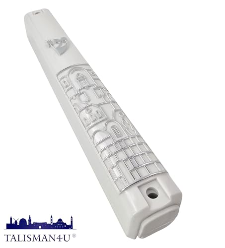 TALISMAN4U Mezuzah Case with Scroll for Door Silver Hebrew Shin 5 inch by TALISMAN4U - Used condition - Image 7