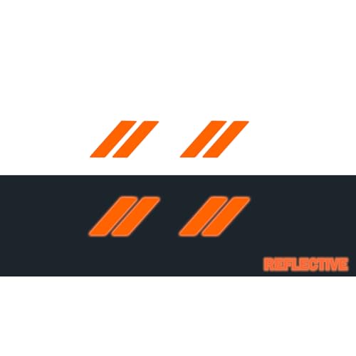 Image of IPG Compatible for Dodge Charger Challenger Durango Wheel Center Cap Decal Sticker Wrap Kit Personalize Your Vehicle (Inner Logo, Reflective - Orange)