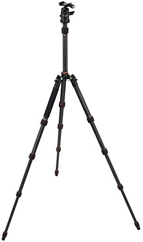 Rollei Compact Traveler No. 1 Carbon - Ultra-Lightweight Travel Tripod (2,16 lb incl. Ball Head) - Folded Length: 12,99" - Arca Swiss Compatible - Monopod Function - Carbon - Black