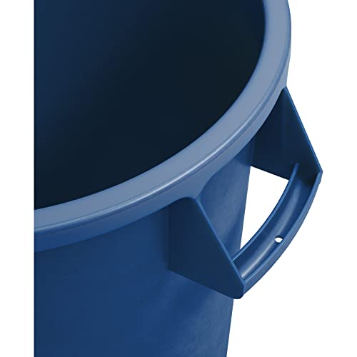 Image of SPARTA Bronco Waste Container Trash Container, Round Trash Bin for Disposal, 10 Gallons, Blue, (Pack of 6)