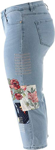 DG2 Diane Gilman Stretch Embroidered Cropped Jean 654-662 Chambray2