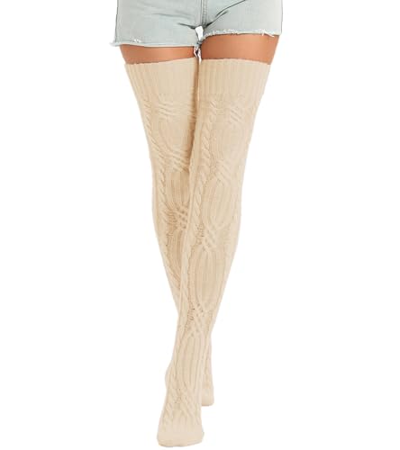 Image of Sexybody Women's Thigh High Socks Over the Knee Knit Socks, Winter Leg Warmers Stockings Knee High Tube Arctic Fleece