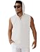 OYOZONE Men Tank Top Cotton Linen Beach Sleeveless Shirt Lace Up Bohemian Hippie Renaissance Pirate Kilt Medieval Tunic Mens White Linen Shirt Christmas New Year Halloween Present Tank Tops for Men