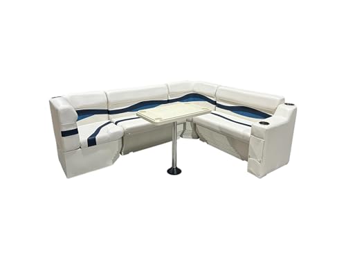Elite Pontoon Furniture Set 10 PC Elite 007 (White/Navy/Blue)