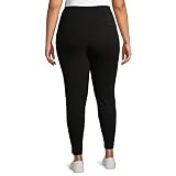 Terra & Sky Women's Plus Size Sueded Full Length Leggings Black Shoot (2X (20W-22W), Black Shoot)
