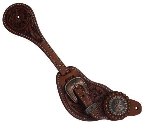 Showman Men's Size Argentina Cow Leather Star Concho Spur Straps