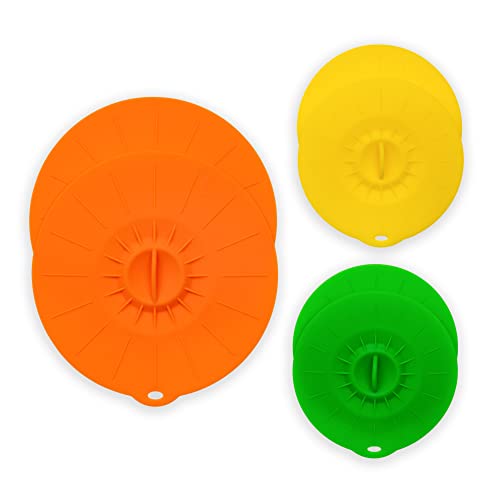 Juego de tapas de silicona reutilizables, tapas de silicona universales, antipolvo, resistente al calor, para cuencos, olla, sartén, platos, tazas, 5 tamaños (4 x 10/2 x 15 cm) Cover