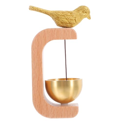 CTIRCHIU 真鍮製店主ベル 磁付き木製チャイム 玄関用ドアベル 多機能装飾 呼び鈴 磁気設置簡単 耐久性高く屋内外対応