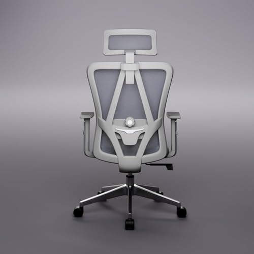 Image of Kinetix Ergonomic Office Chair for Work | Multi-Lock Synchro Tilt Mechanism | 5 Year Warranty | 3D Armrest | Adjustable Lumbar (Grey, 3D with Multi Lock)