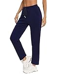 Aseniza Joggers for Women Casual Sweatpants Ladies Tracksuit Bottoms Gym Sweat Pants Jogging Lounge Trousers with Pockets Navy L