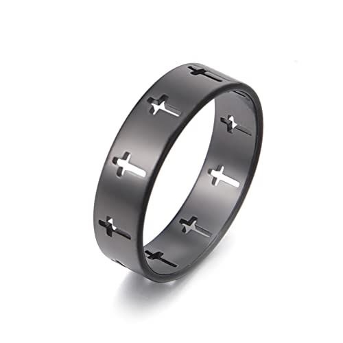 Dreamtimes Croix Bague En Acier Inoxydable Christian Anneau Jésus Christ Seigneur Prière Bijoux Couple Bagues De Fiançailles De Mode Cadeau De Mariage Pour Hommes...