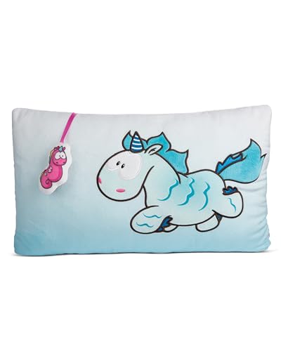 NICI Kuschelkissen Einhorn Aquario 43 x 25cm - Flauschiges Kuscheltierkissen Einhorn für Mädchen, Jungen & Babys, Rechteckiges Stofftierkissen – 49712