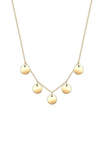 Preisvergleich Produktbild Elli Halskette Damen Kreis Geo Plättchen Minimal in 925 Sterling Silber