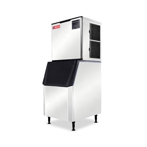 Westlake Commercial Ice Maker Machine Stainless Steel Full Cube NSF Certificated 1000 lbs/24H Ice with 440lbs Storage Ice Maker Machine Capacity-Ideal for Coffee Shops, Hotels, Bars, Restaurants