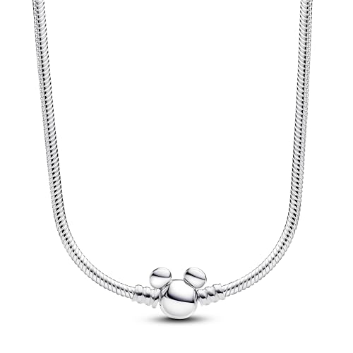 PANDORA Moments 393529C00-45 - Collar de plata de ley con diseño de Mickey Mouse (45 cm), 45cm, Plata esterlina, No es una piedra preciosa
