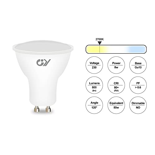 GY GU10 LED-Lampe 8W mit 800 Lumen Lichtstrom