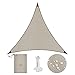 Sekey Sonnensegel Wasserdicht 3x3x3m Dreieckig PES Polyester, Sonnenschutz 95% UV Schutz Windschutz Reißfest Wetterfest, für Balkon Garten, mit Ösen und Befestigungsseile, Taupe-braun