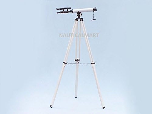 Nauticalmart Floor Standing Oil Rubbed Bronze with White Leather Griffith Astro Telescope 50"