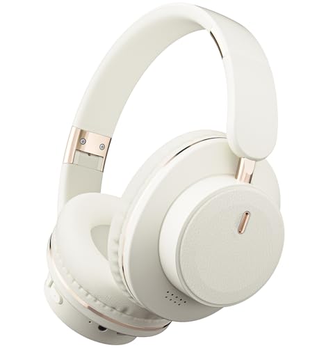 ESoundvol Bluetooth Headphones Over Ear, 65H Playtime HiFi Stereo Overhead Headphones Wireless with Deep Bass & Soft Earmuffs, Fashional Foldable Lightweight Headphones for Travel/Office/Cellphone/PC