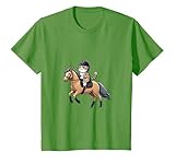 Niños Montar a caballo con un gato es amor por el caballo. Camiseta