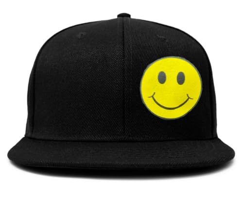Image of Tai & Zai Black Snapback Hat with Printed, Adjustable Flat Brim Cap, Six Hole Breathable Design