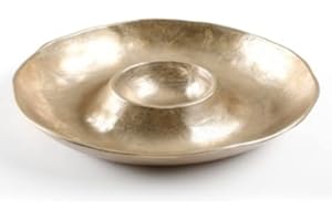 Gold Colored Chip and Dip Server in Gold