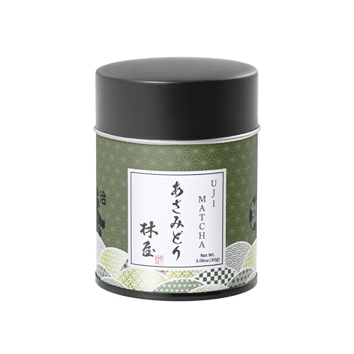 HAYASHIYA Matcha Powder - Asamidori - Kyoto Uji Ceremonial Grade, First Harvest Authentic Japanese Matcha Green Tea Powder (30g / 1.06oz)