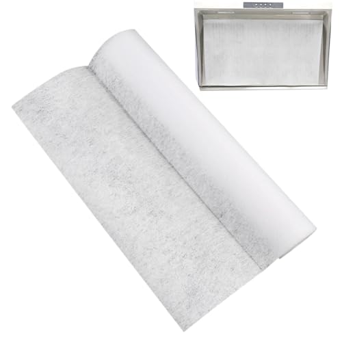 Filterpapier für Dunstabzugshaube – Rolle aus Vliesstoff, zuschneidbar, 10 m | universeller Ersatz des Ölfilters mit 8 Magneten & 20 cm Haftnotiz | Ordner