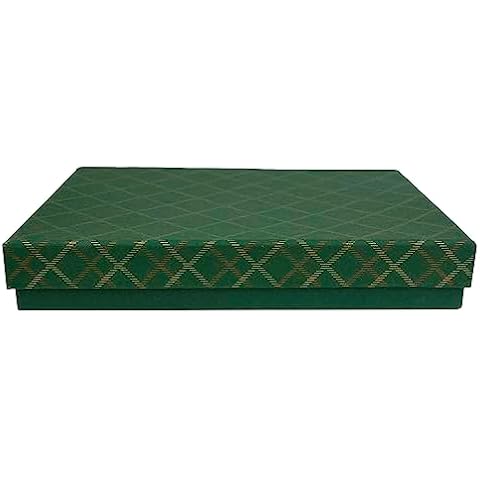 Emartbuy Handmade Chequered Green Gift Box Cover