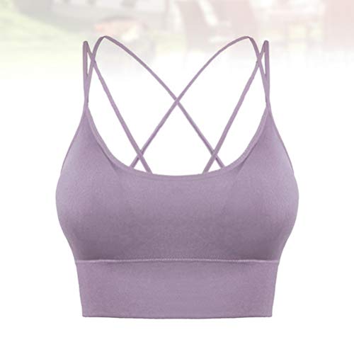 KESYOO Ã  Prova de Choque Push up Bra Underwear Underwear Cross-Strap Underwear Colete de Ioga para